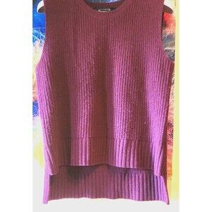 Magaschoni cashmere sweater women XS vest pullover sleeveless Hi Low  Purple